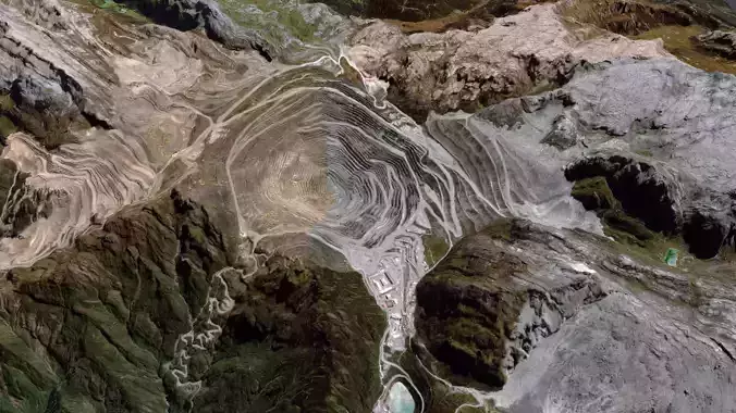 The Grasberg gold mine Central Papua Indonesia 3D model