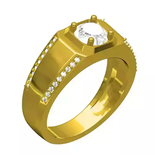 Round Diamond Engagement Ring for Men