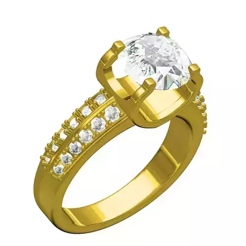 Classic Large Diamond Engagement Ring for Women