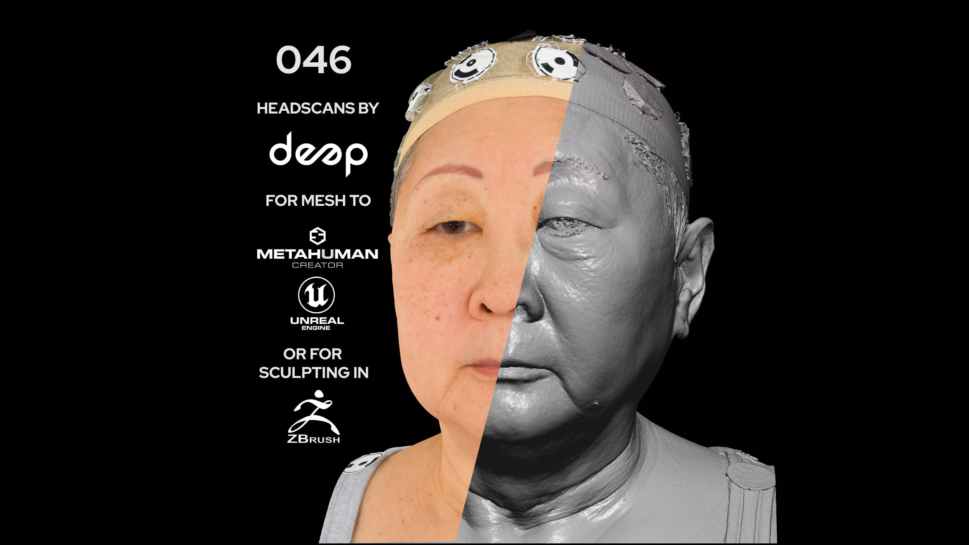 Asian Female 70s head scan 046 3D model_0