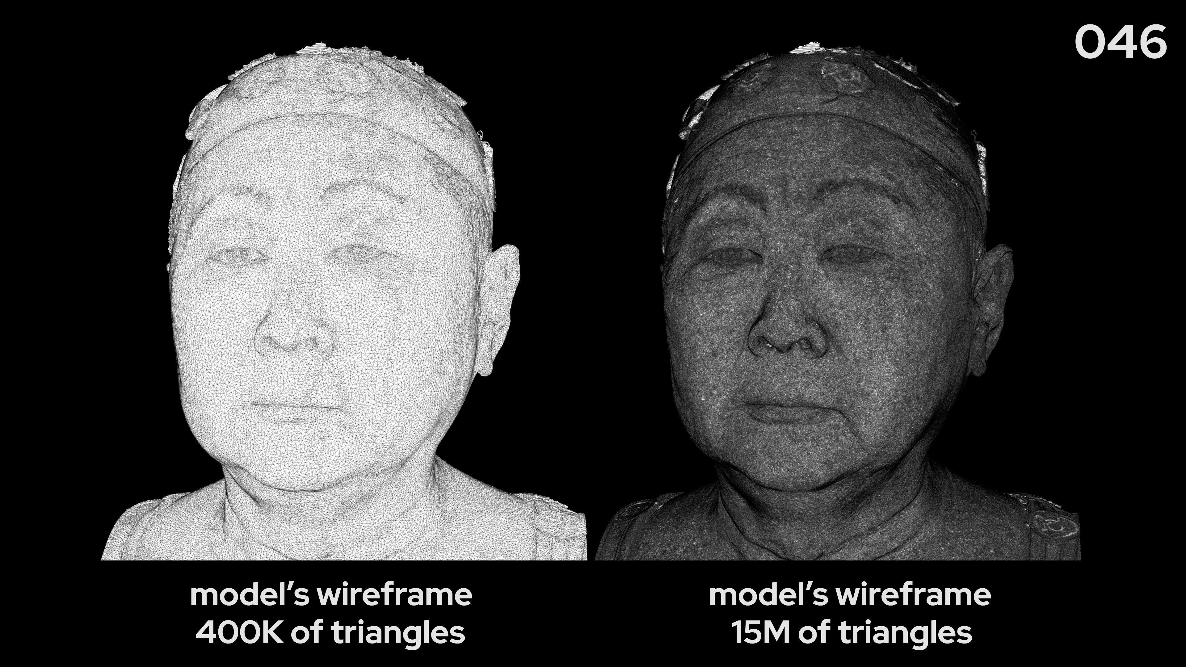 Asian Female 70s head scan 046 3D model_7