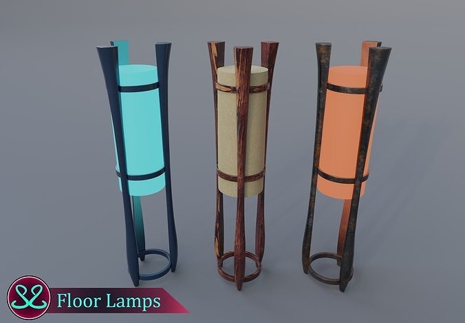 Awesome Floor Lamp Pack Floor Lamps Free low-poly 3D model