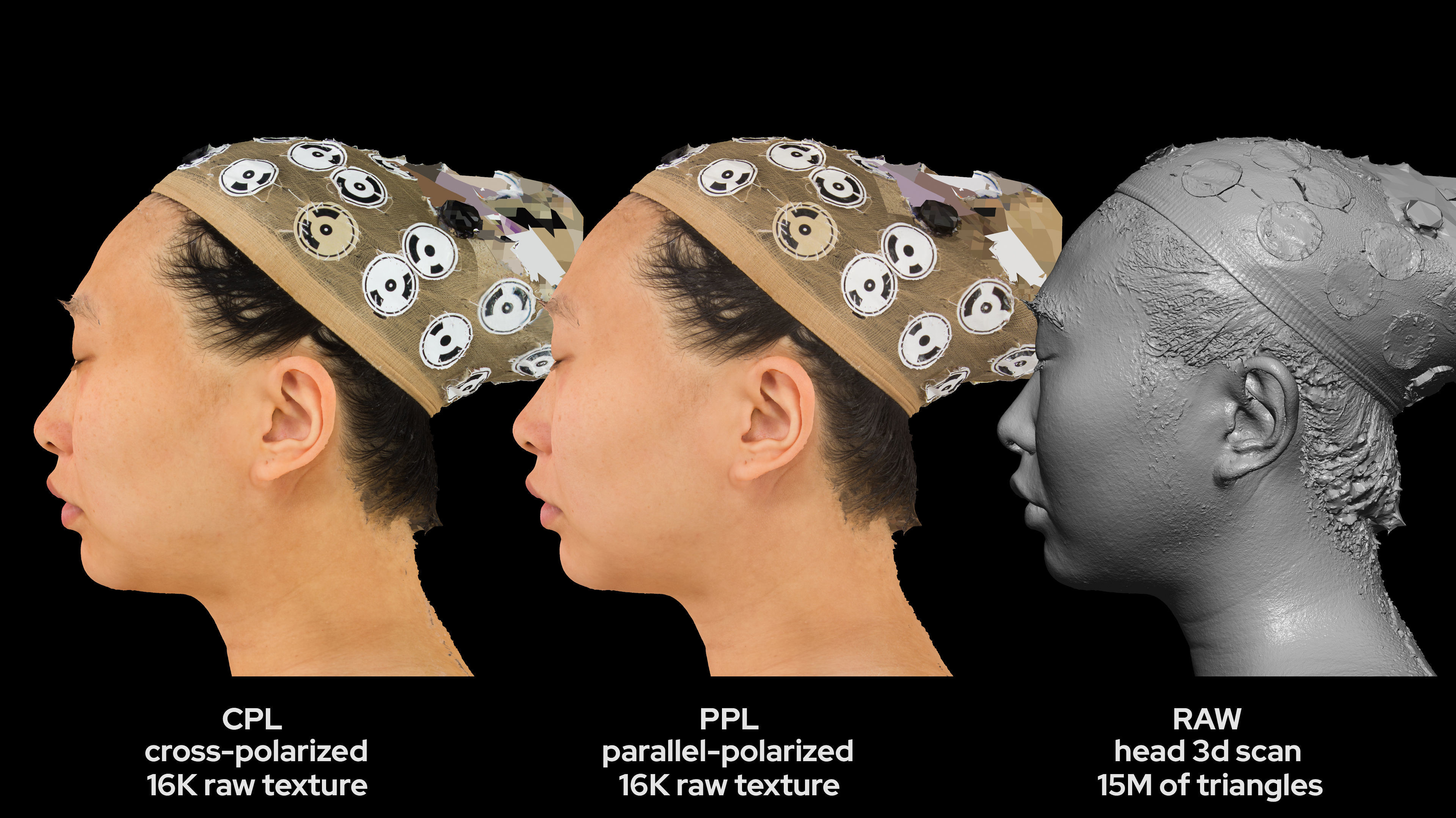 Asian Female 30s head scan 047 3D model_6