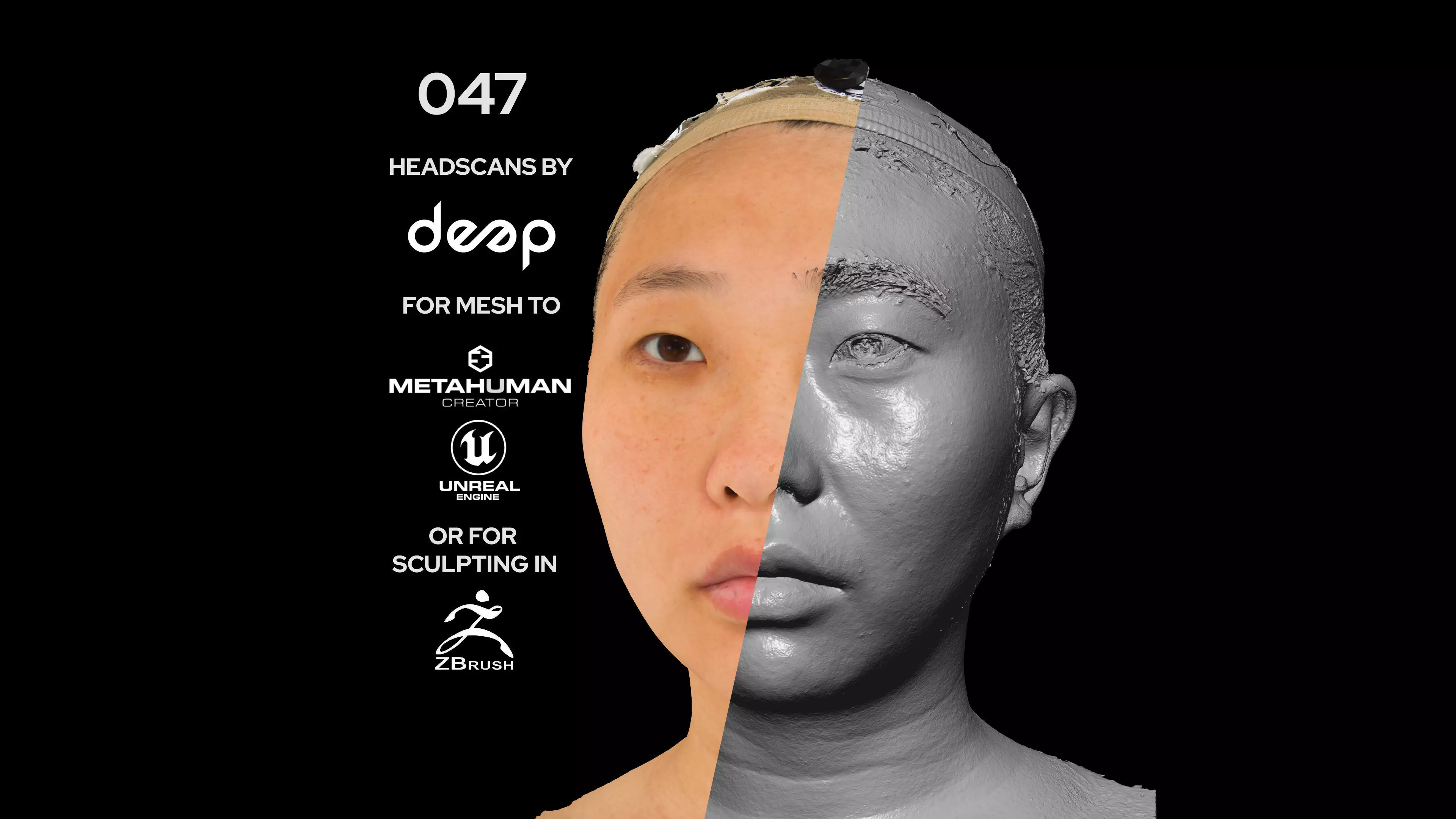 Asian Female 30s head scan 047 3D model_0