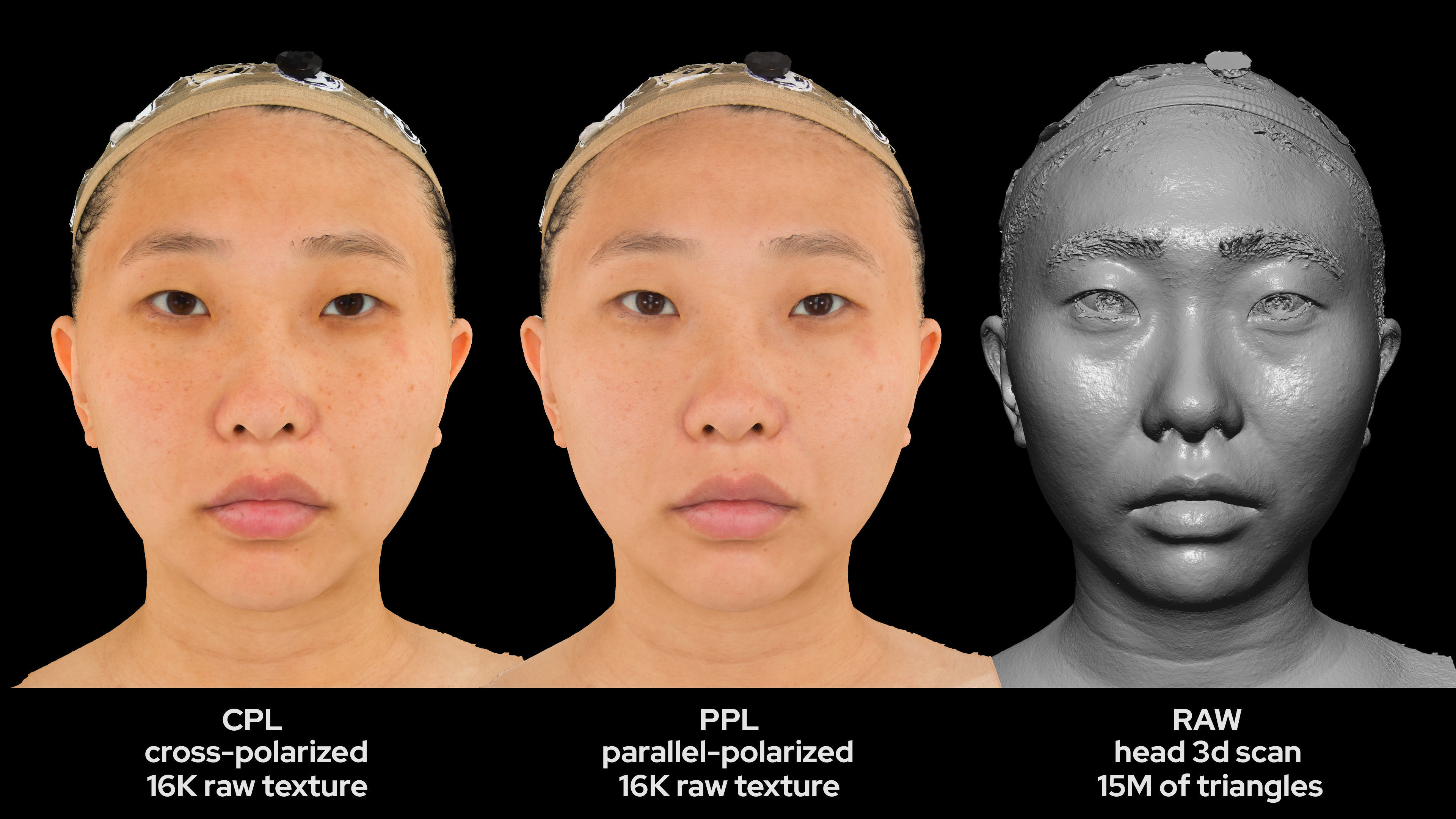 Asian Female 30s head scan 047 3D model_4
