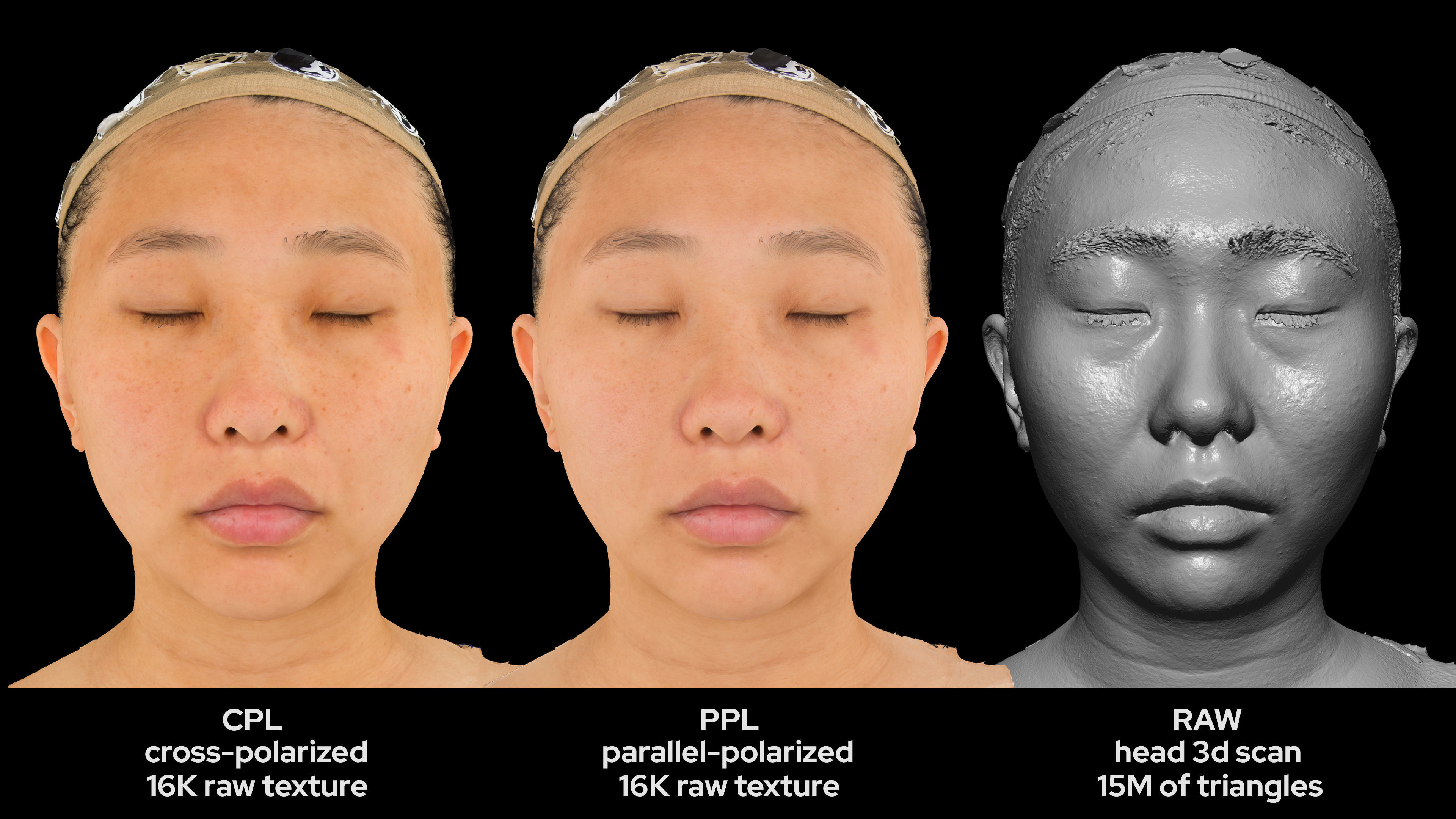 Asian Female 30s head scan 047 3D model_5