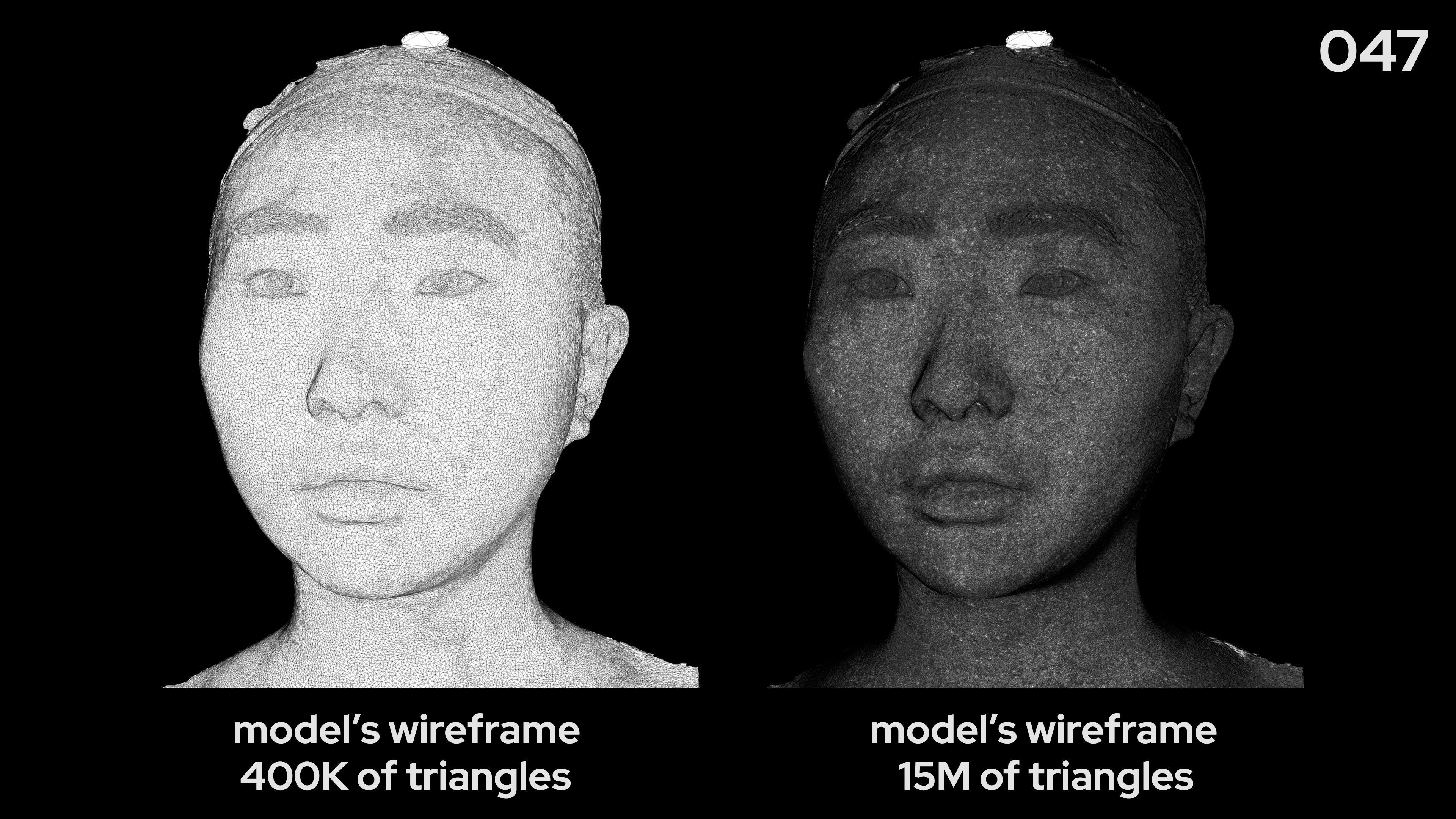 Asian Female 30s head scan 047 3D model_7