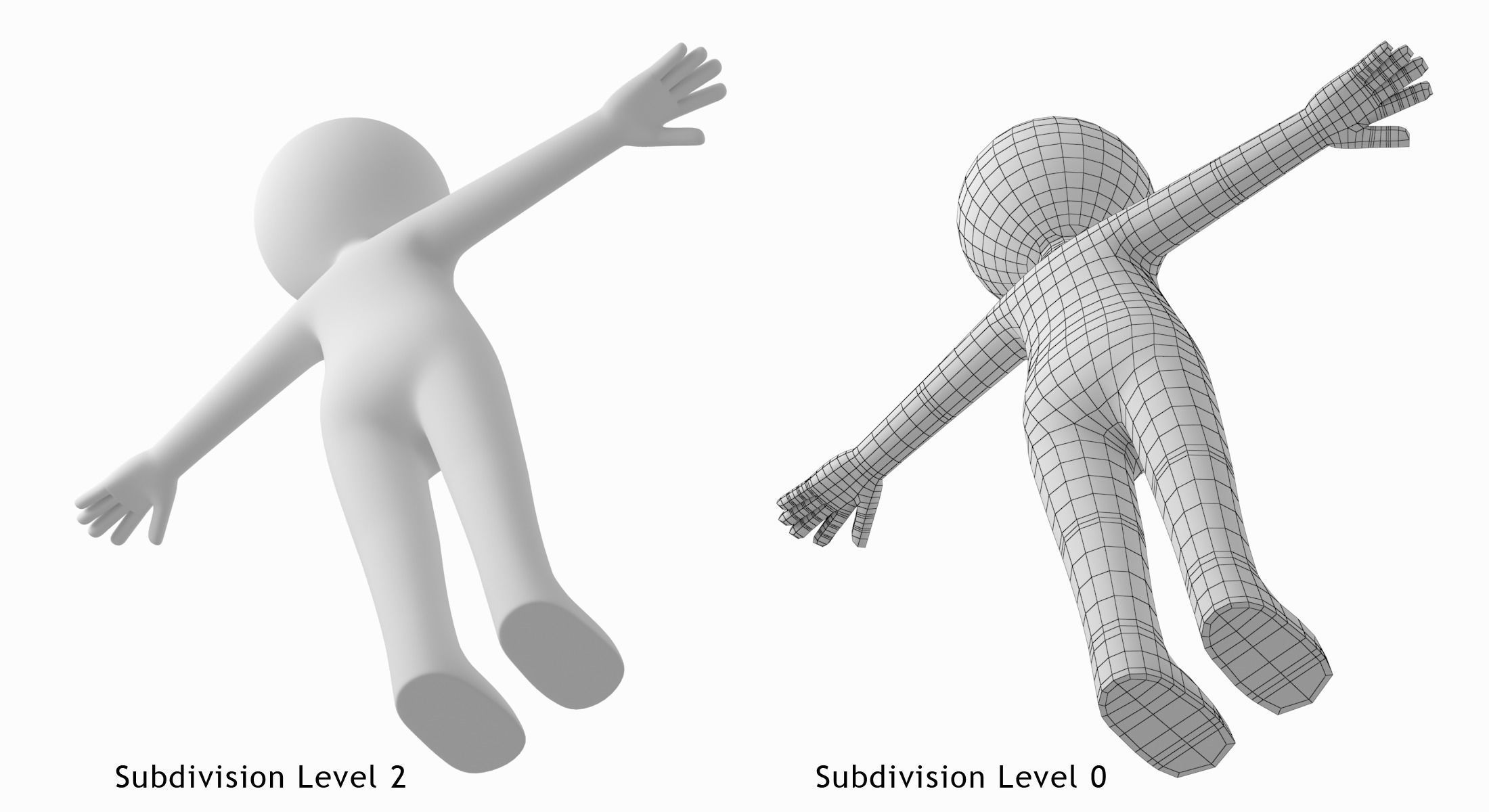 Adult Stickman 180cm CAT Rig Low-poly 3D model_14