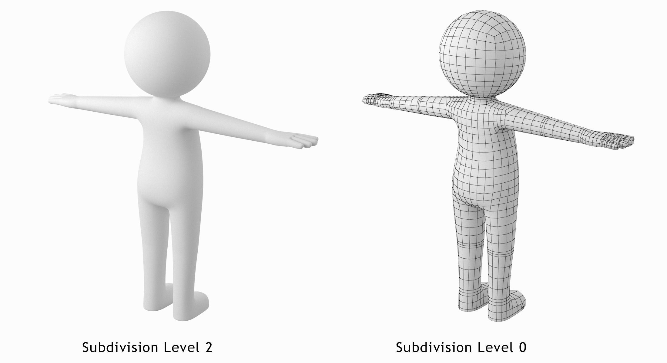 Adult Stickman 180cm CAT Rig Low-poly 3D model_5
