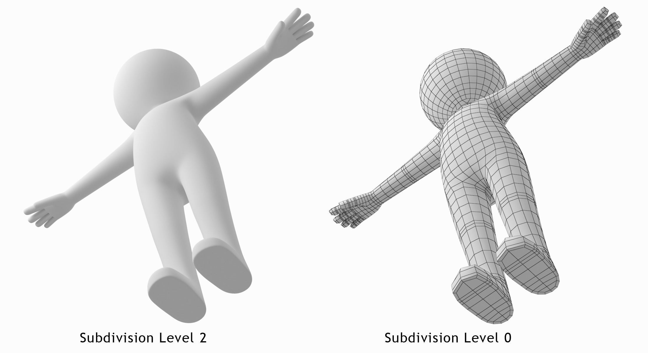 Adult Stickman 180cm CAT Rig Low-poly 3D model_12