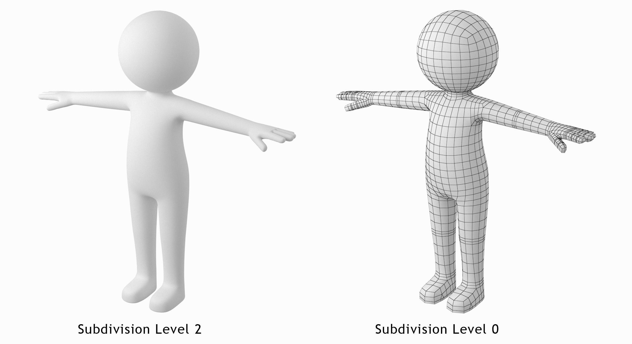 Adult Stickman 180cm CAT Rig Low-poly 3D model_3