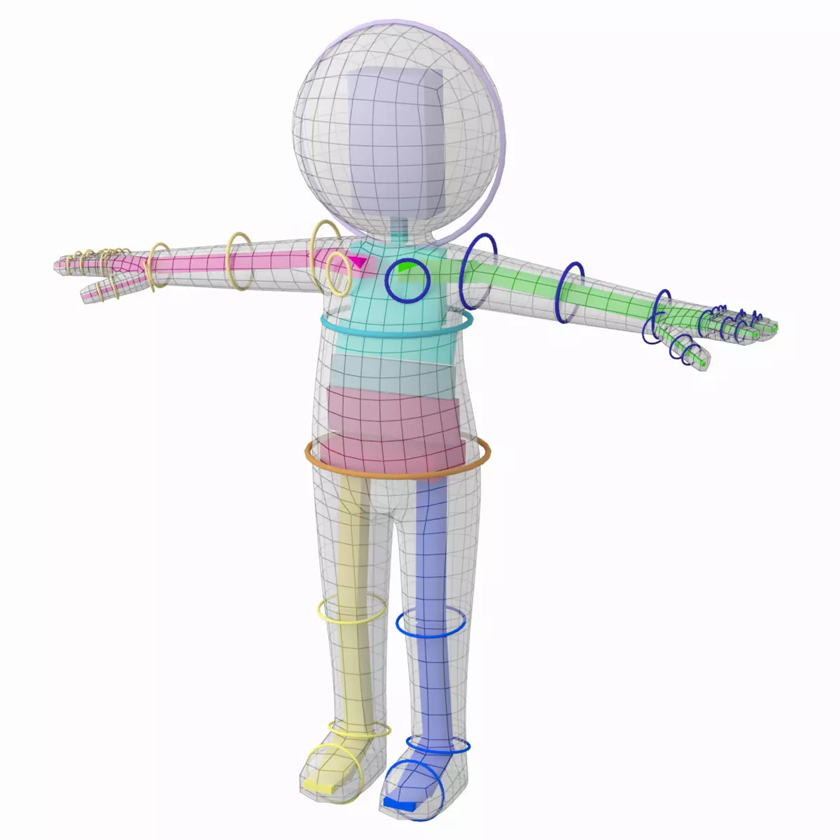 Adult Stickman 180cm CAT Rig Low-poly 3D model_0