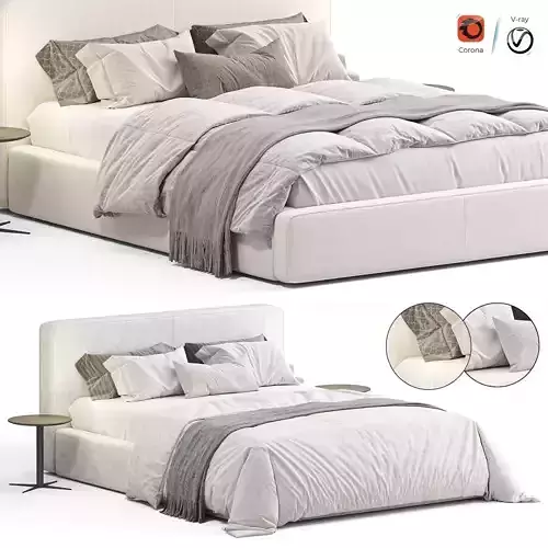 Cigar Ankara Ivory Queen Storage Bed 3D model