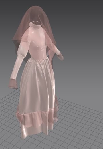 La Llorona Halloween dress female 3D model_3