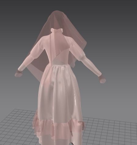 La Llorona Halloween dress female 3D model_2
