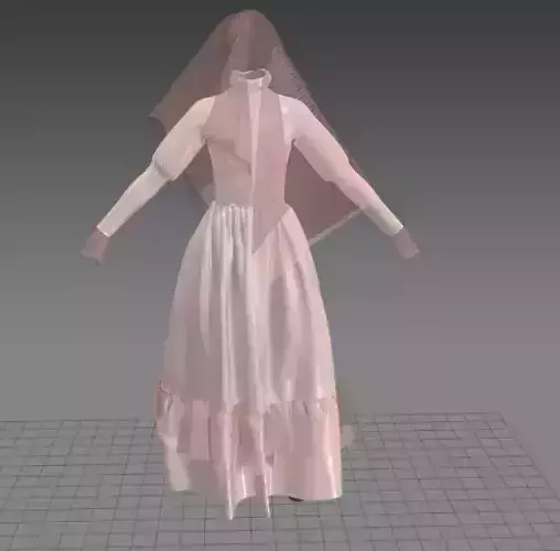 La Llorona Halloween dress female 3D model