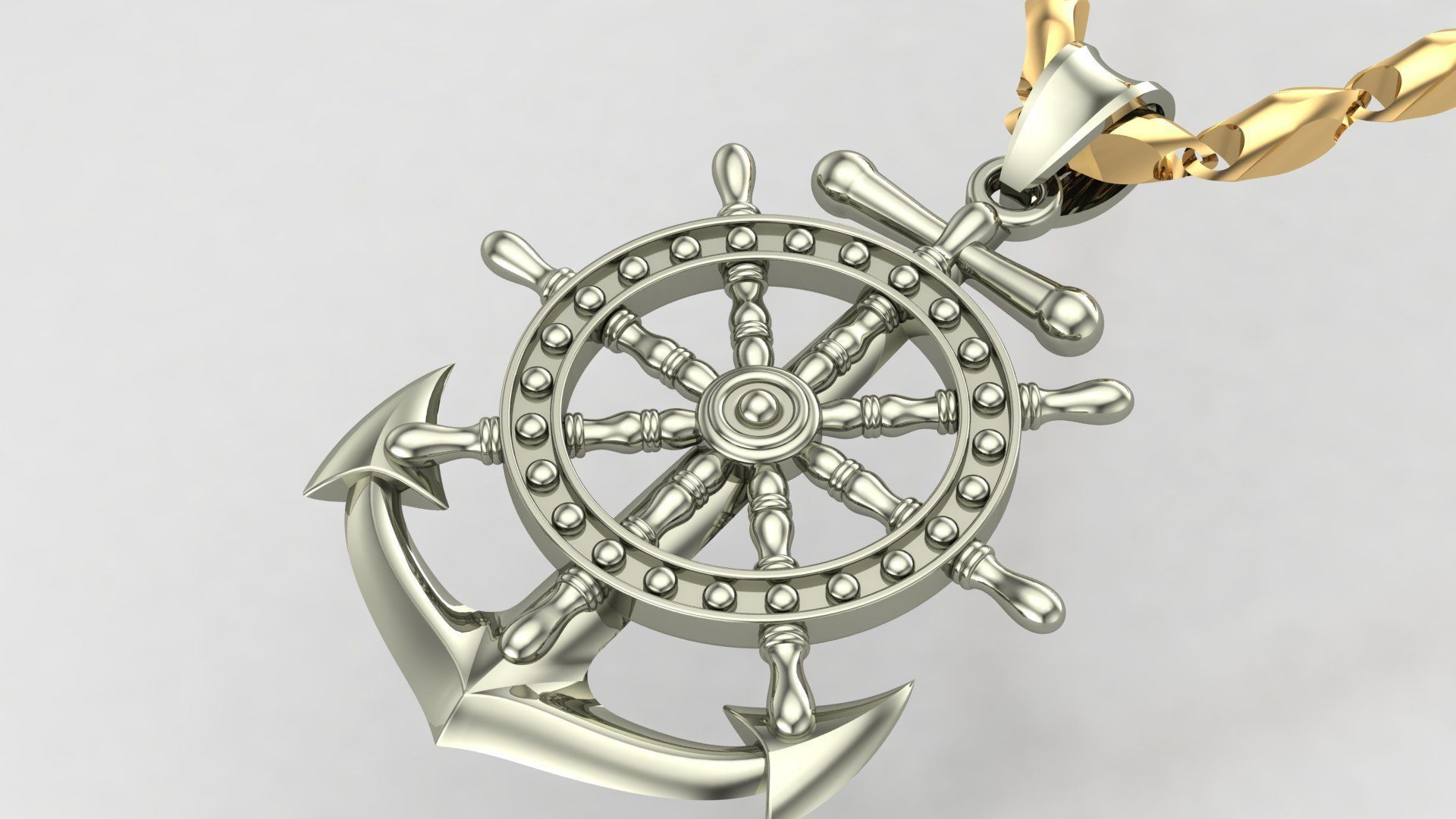Anchor Pendant D36 3D print model_5