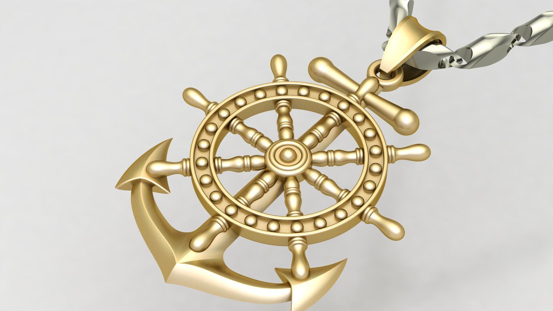 Anchor Pendant D36 3D print model_4