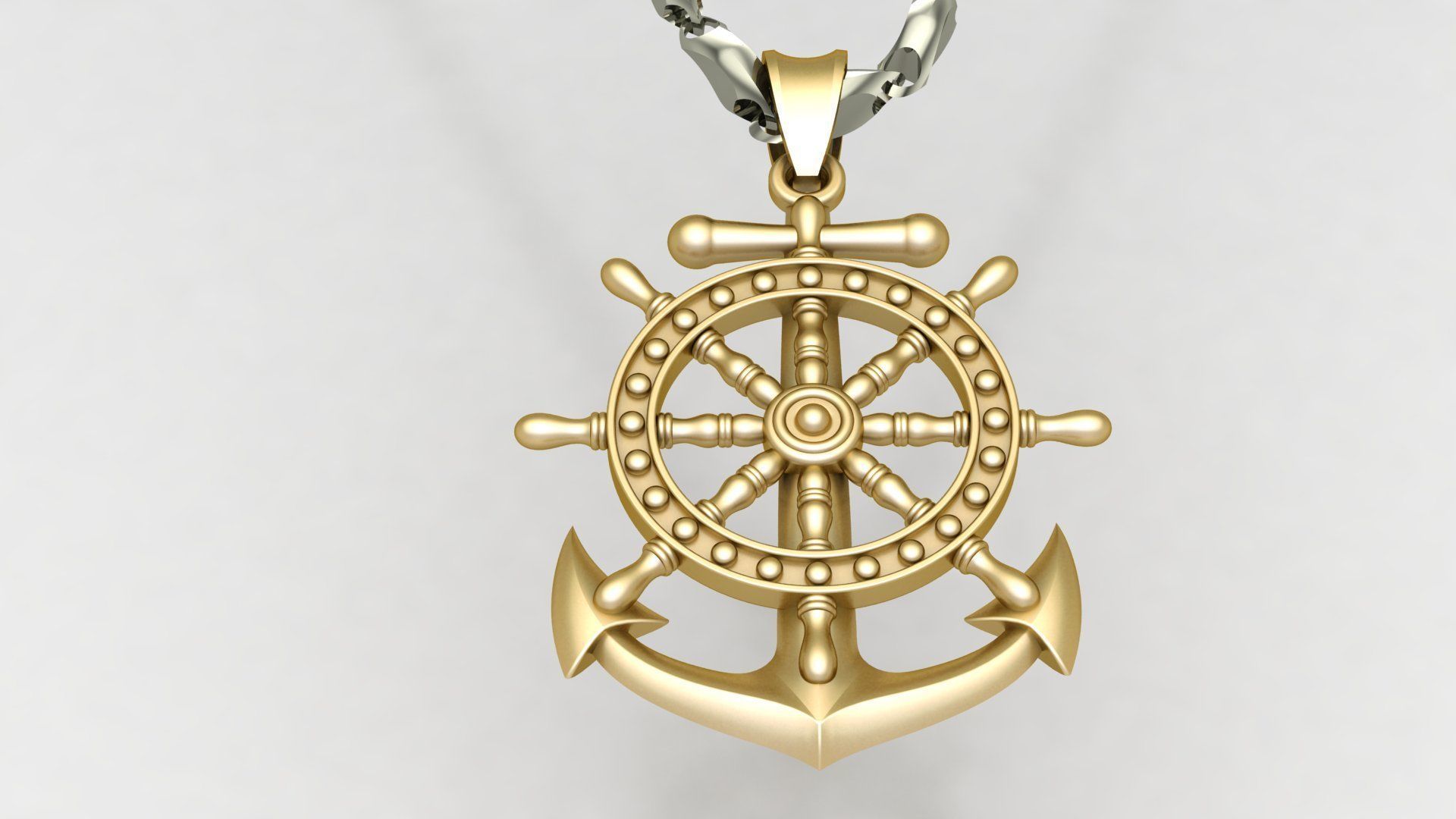 Anchor Pendant D36 3D print model_3