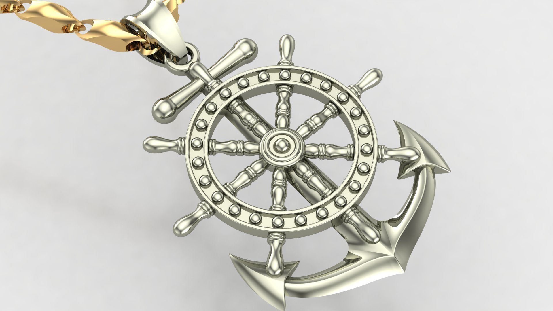 Anchor Pendant D36 3D print model_7