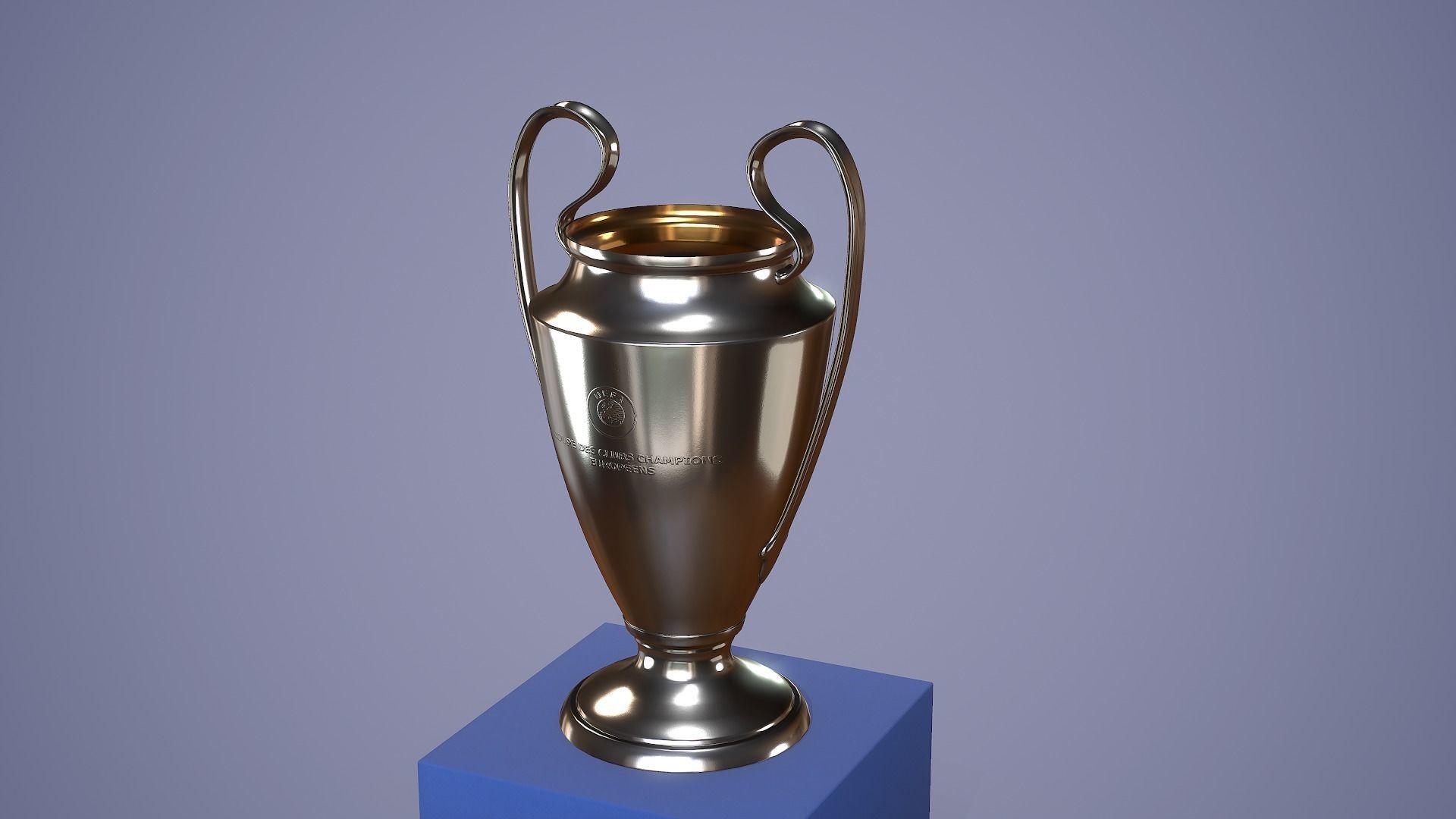 Uefa Champions League Trophy UCL Low-poly 3D model_6