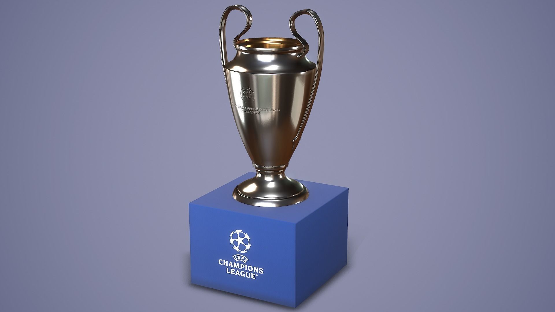 Uefa Champions League Trophy UCL Low-poly 3D model_1