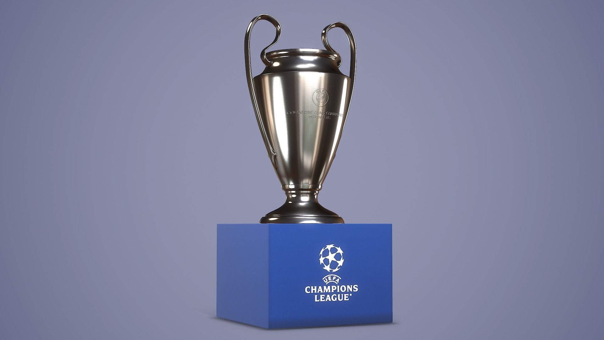 Uefa Champions League Trophy UCL Low-poly 3D model_8
