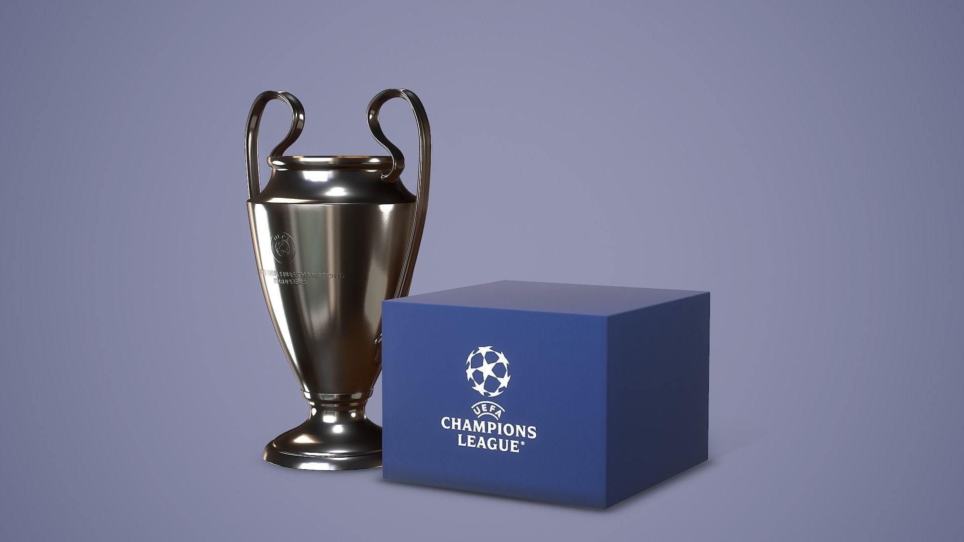 Uefa Champions League Trophy UCL Low-poly 3D model_2