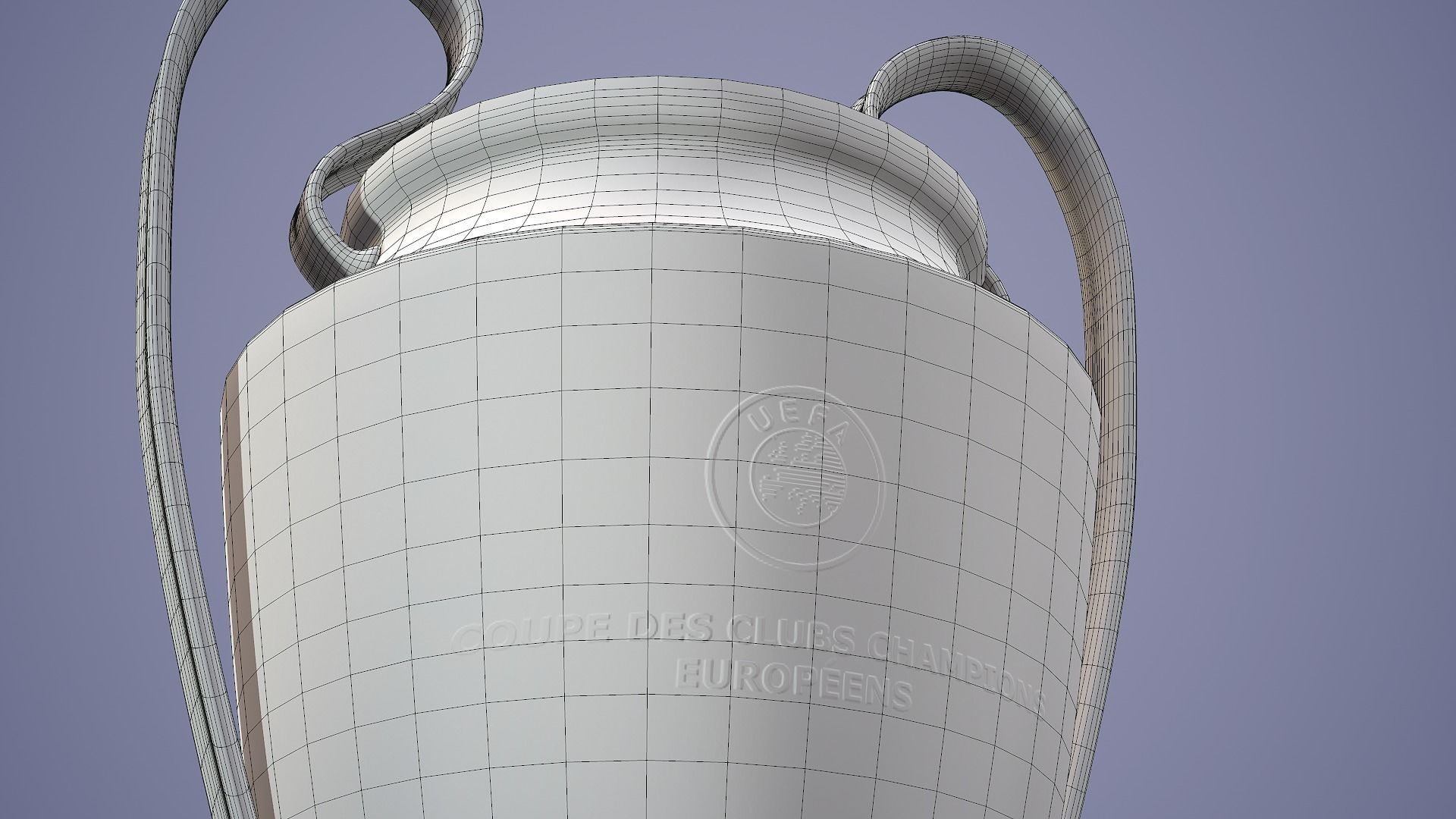 Uefa Champions League Trophy UCL Low-poly 3D model_4