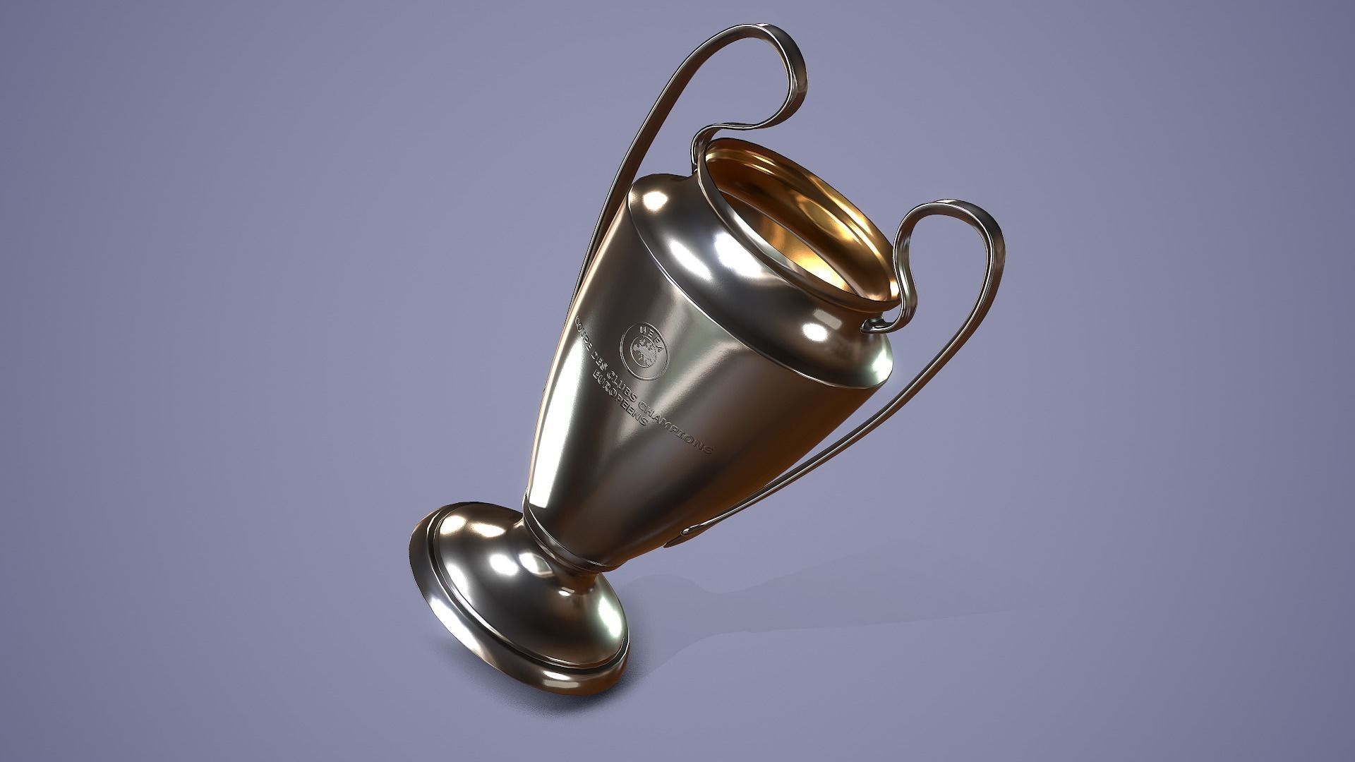 Uefa Champions League Trophy UCL Low-poly 3D model_7