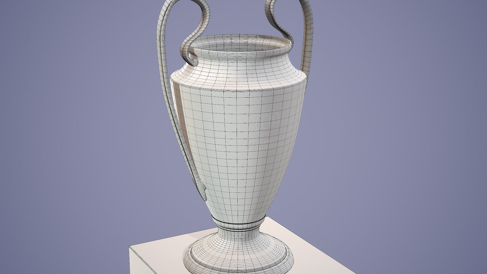 Uefa Champions League Trophy UCL Low-poly 3D model_10