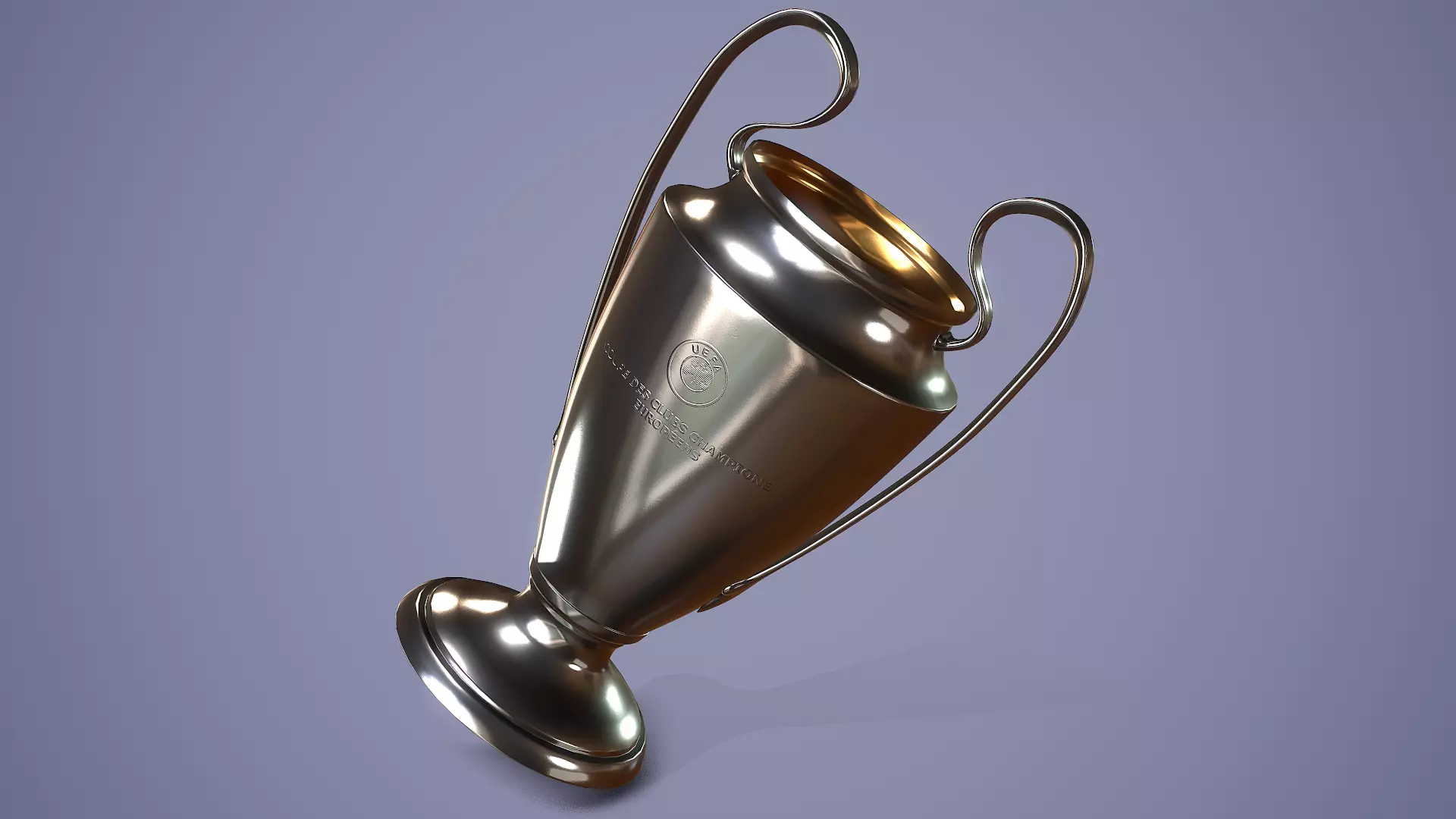 Uefa Champions League Trophy UCL Low-poly 3D model_0
