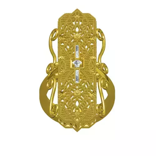 Antique Long Top Filigree Art Deco Ring