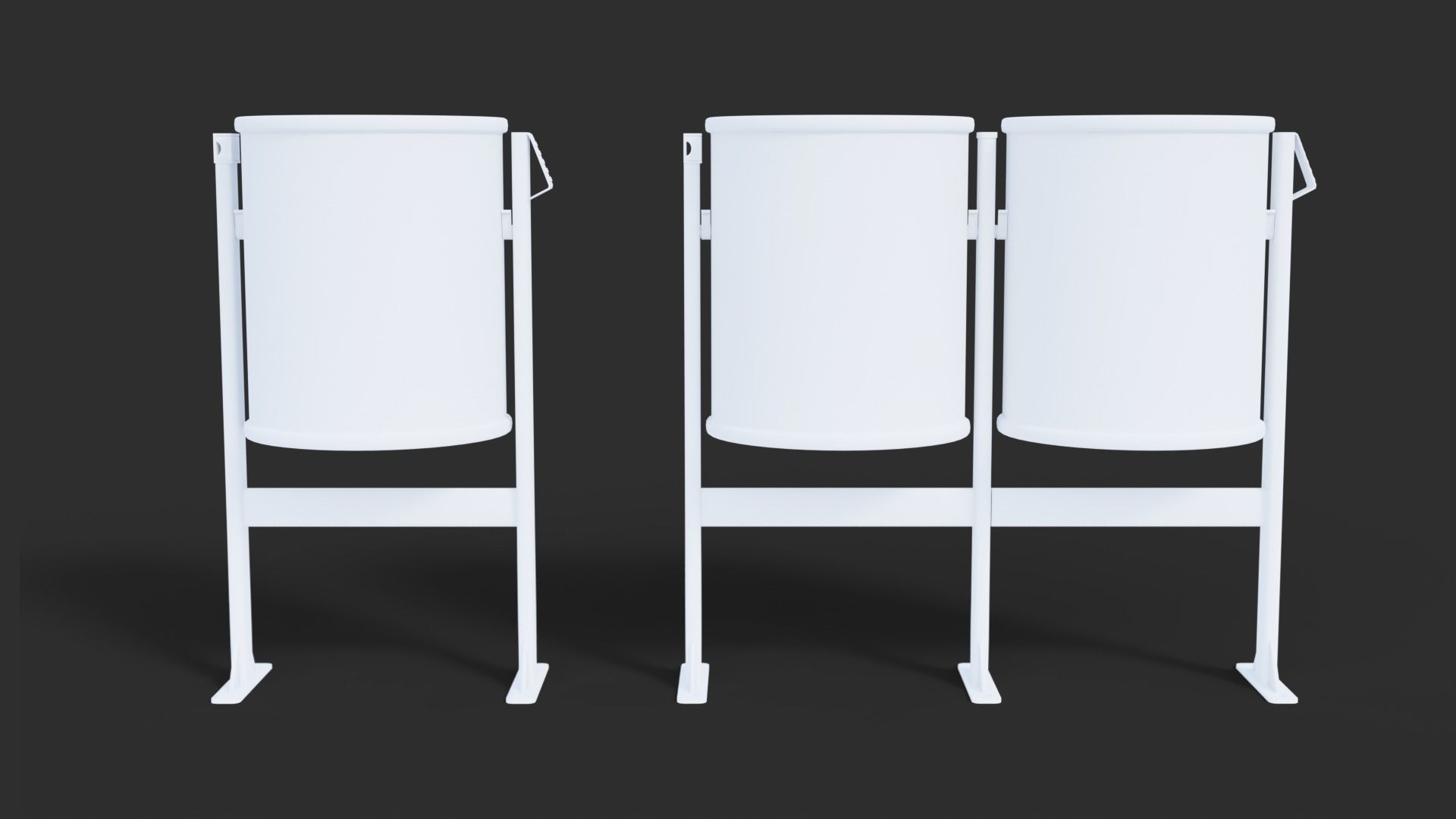 Low Poly Trash Bin Barcelona 3D model_8