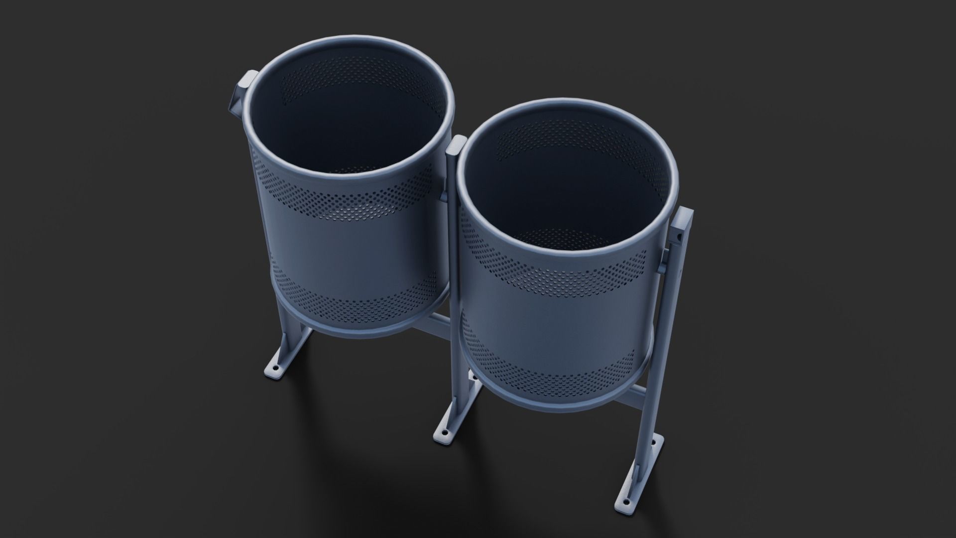 Low Poly Trash Bin Barcelona 3D model_7