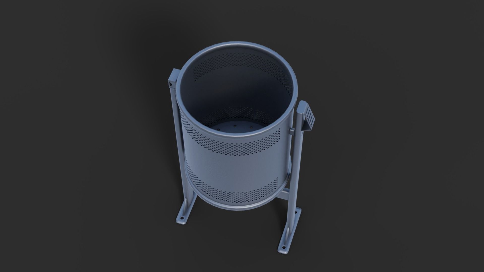 Low Poly Trash Bin Barcelona 3D model_1