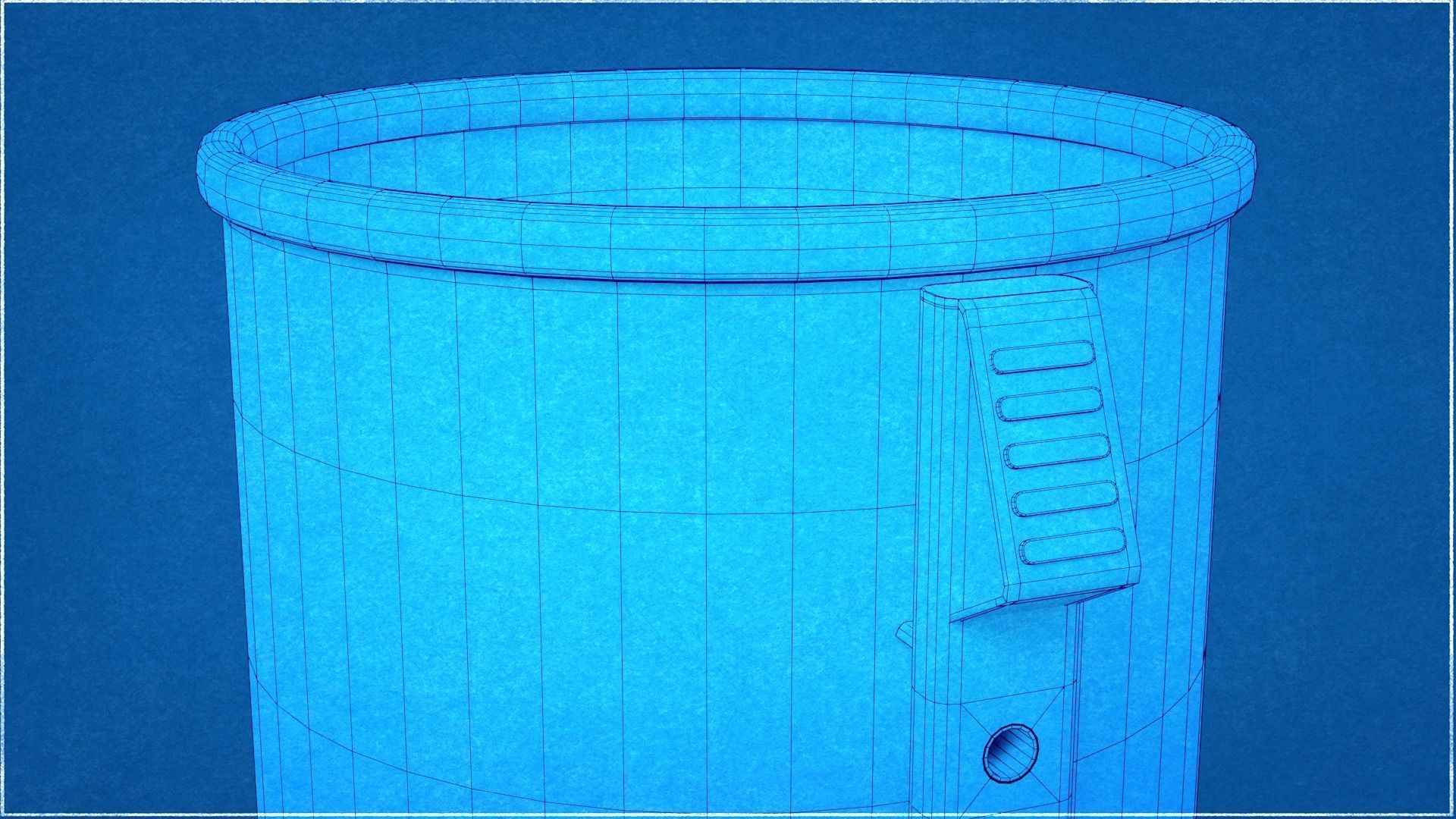 Low Poly Trash Bin Barcelona 3D model_11