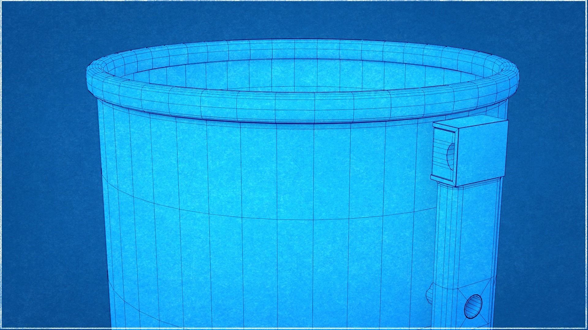 Low Poly Trash Bin Barcelona 3D model_10