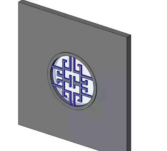 Chinese Circular Window 3D model