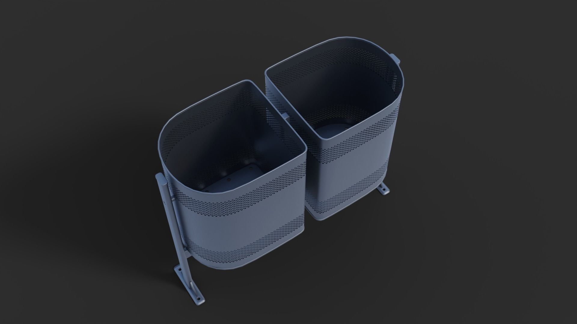 Low Poly Trash Bin 3D model_2