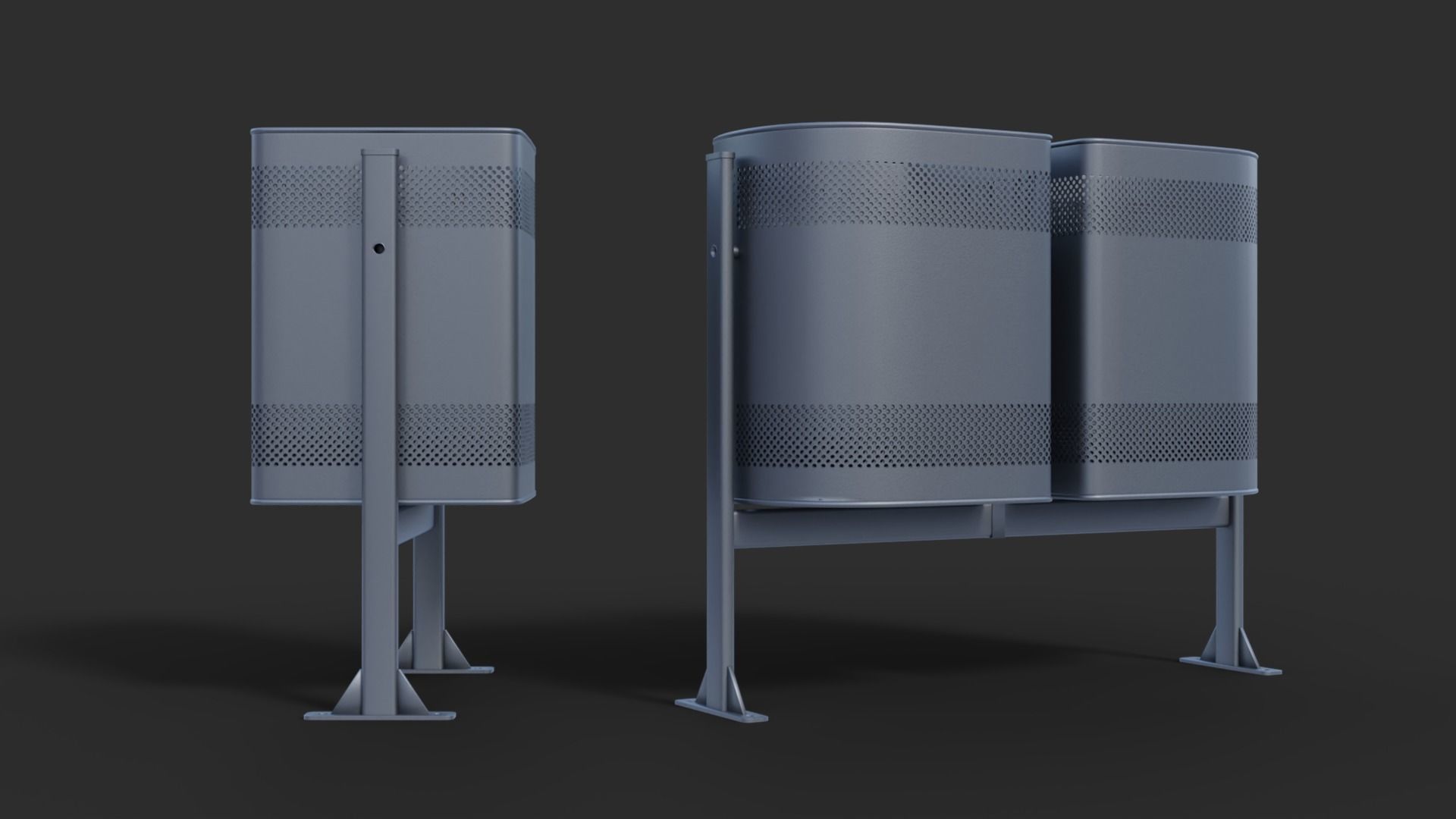 Low Poly Trash Bin 3D model_1