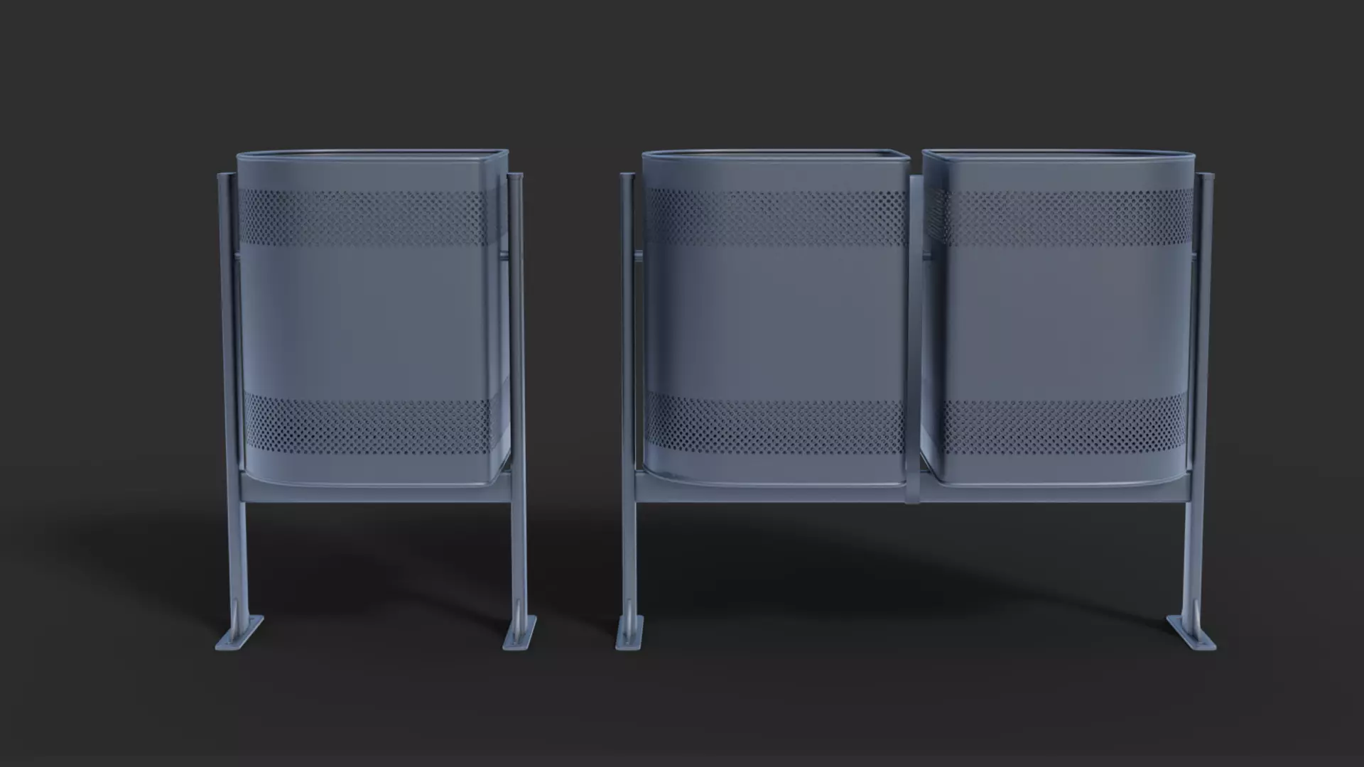 Low Poly Trash Bin 3D model_0