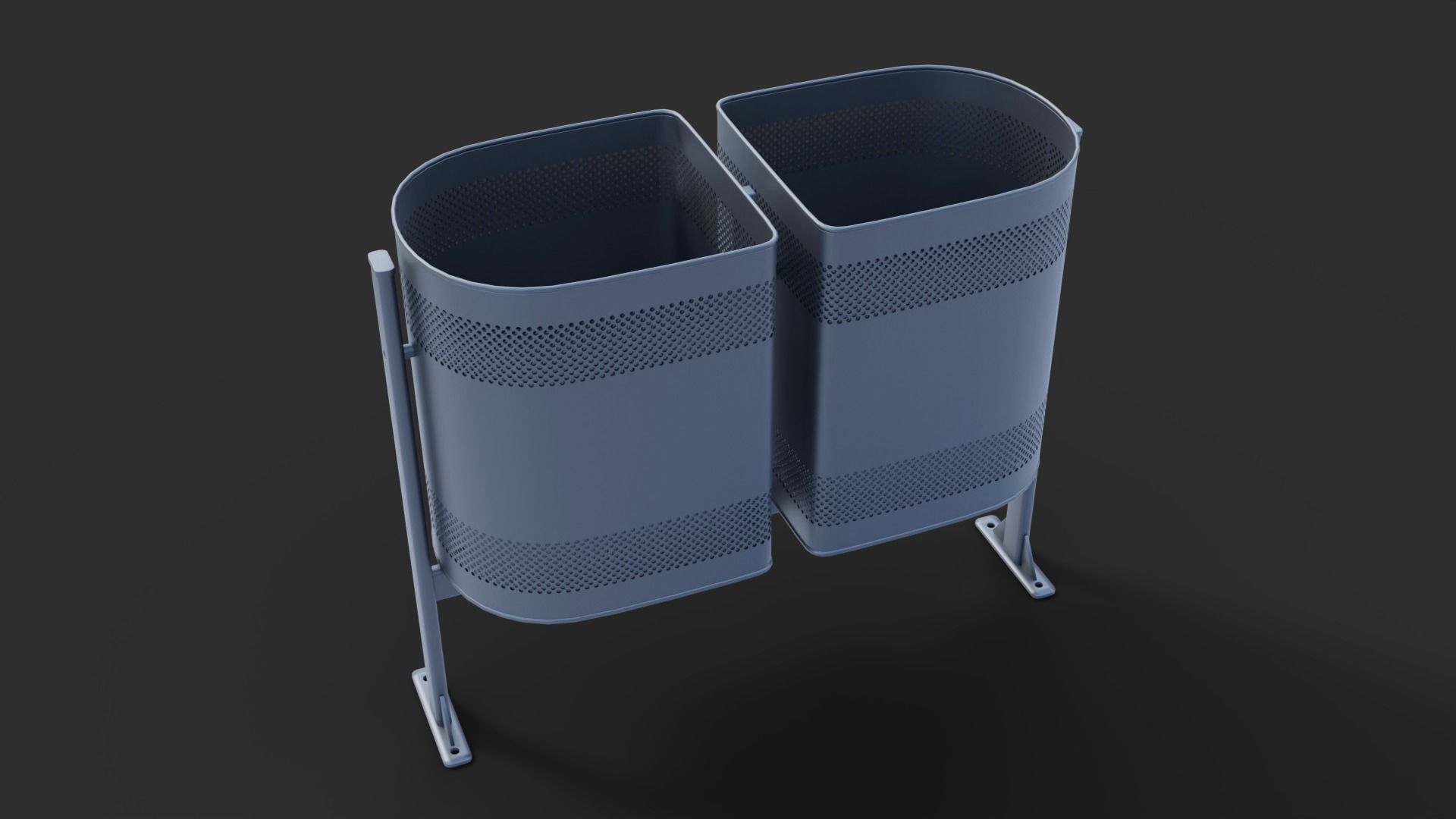 Low Poly Trash Bin 3D model_4