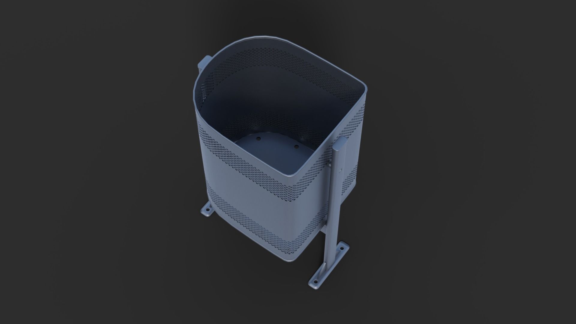 Low Poly Trash Bin 3D model_3