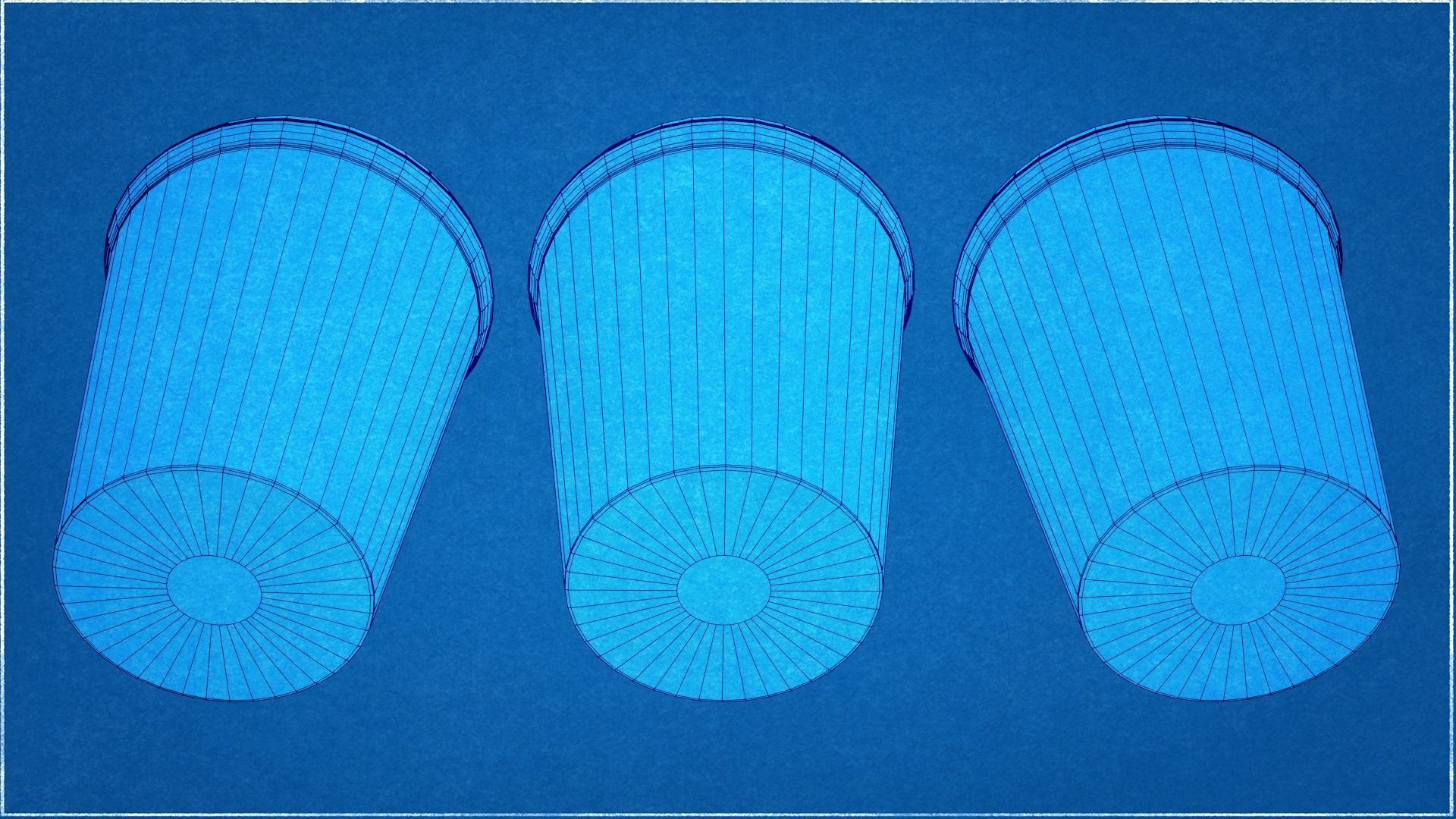 LowPoly Plastic Trash Bins Colors 3D model_10