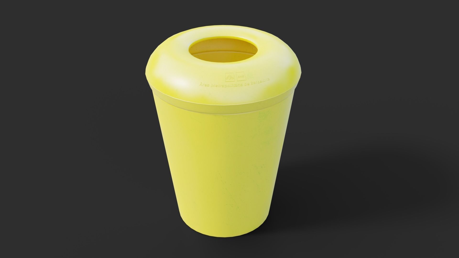 LowPoly Plastic Trash Bins Colors 3D model_2
