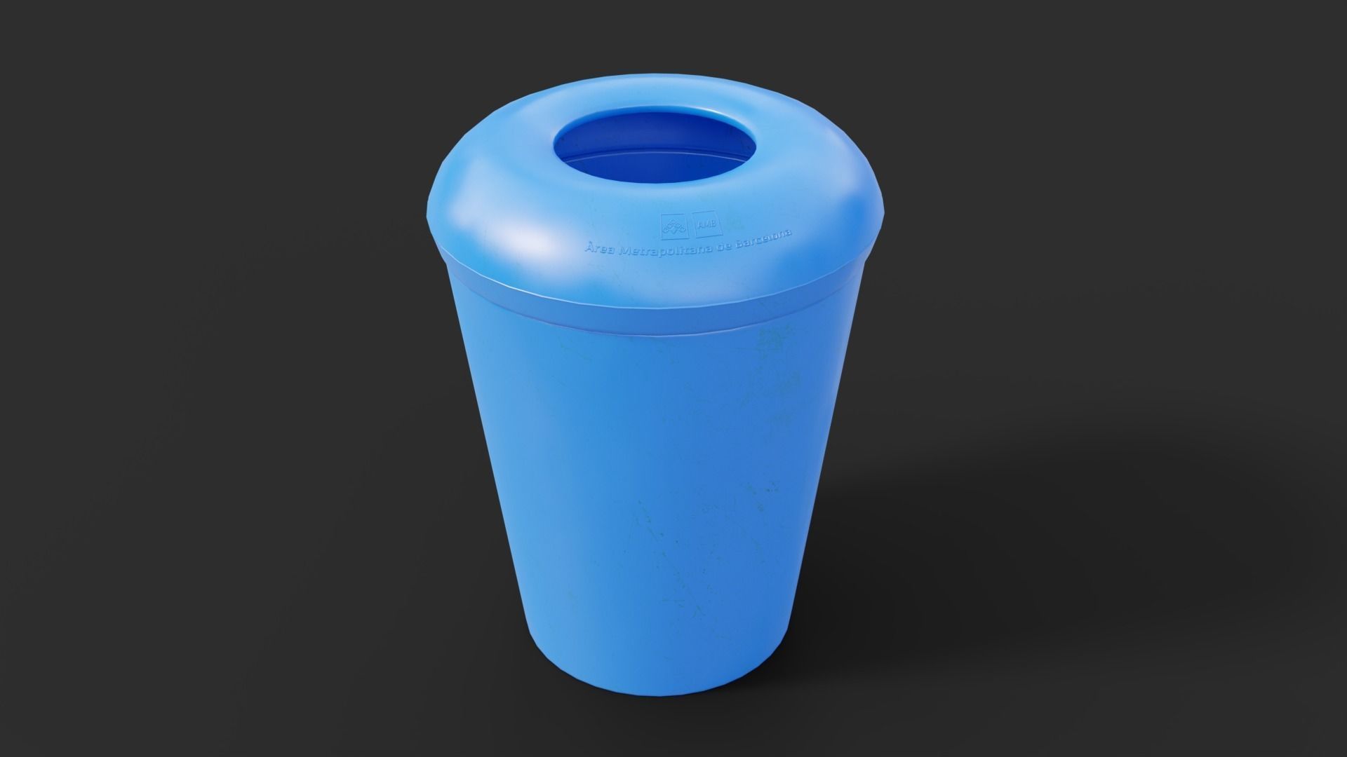 LowPoly Plastic Trash Bins Colors 3D model_3