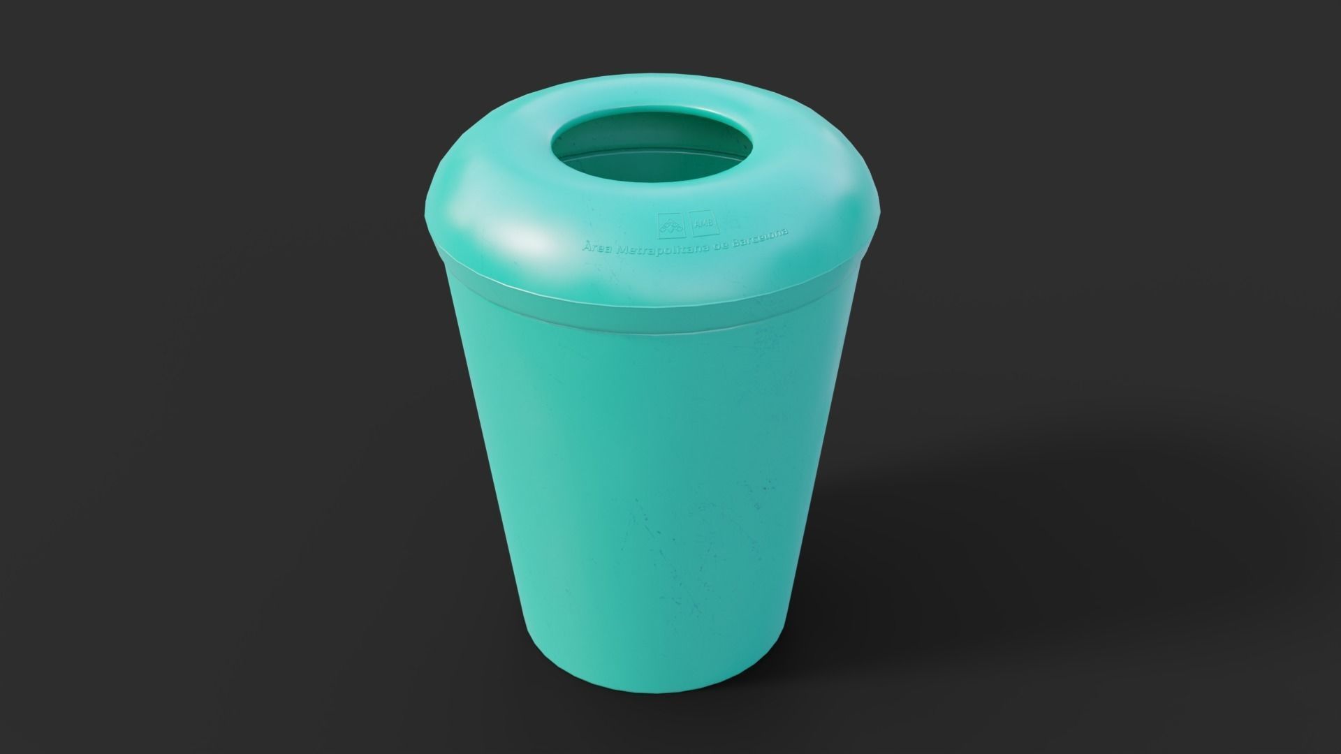 LowPoly Plastic Trash Bins Colors 3D model_4