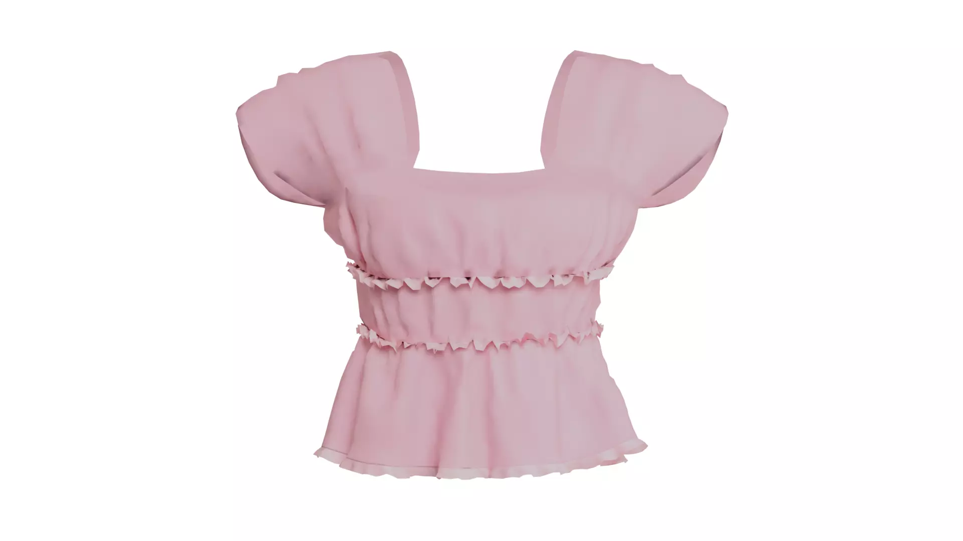 Babydoll Ruffle Top Pink 3D model