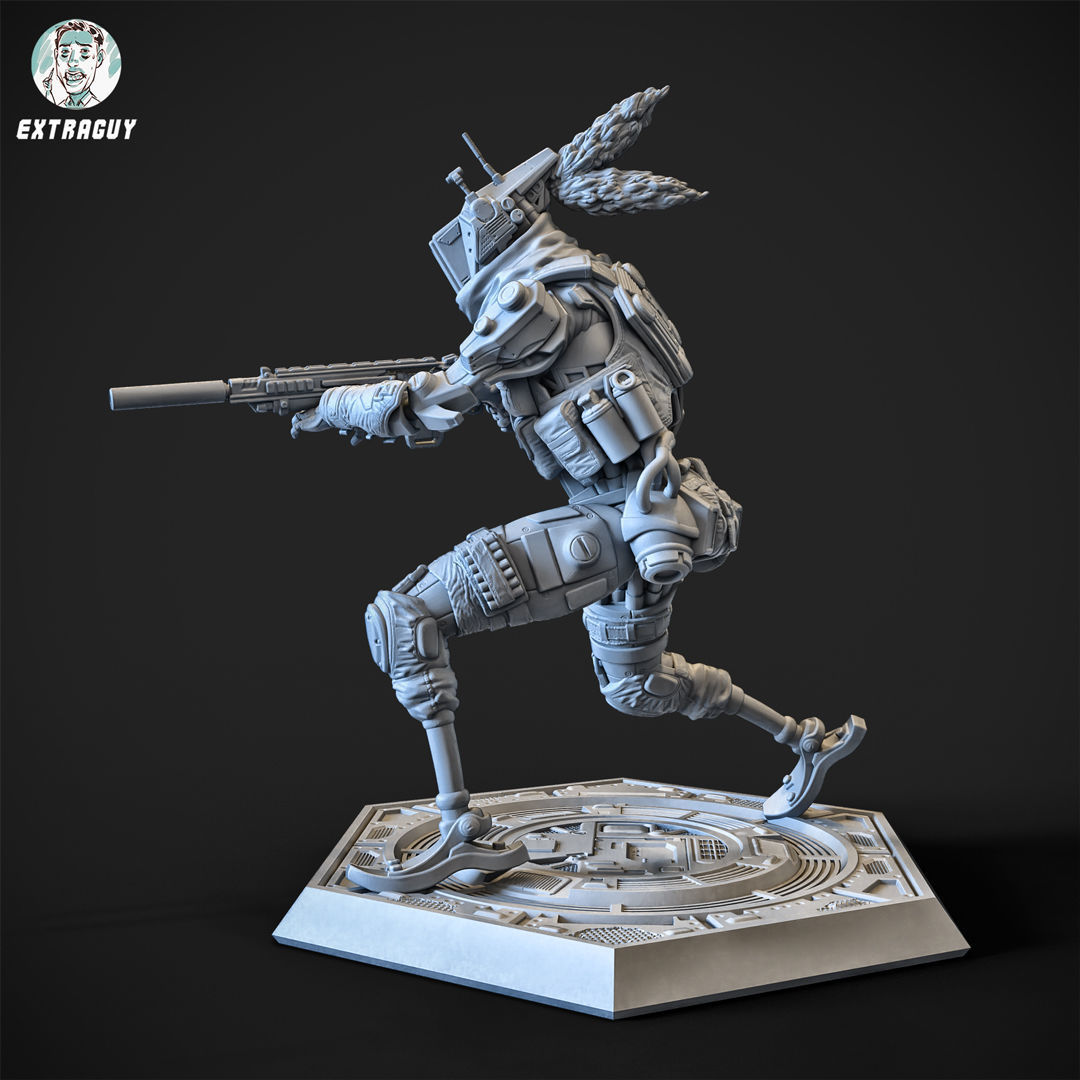 Skinny Ground Running Robot 100mm 3D print model_3